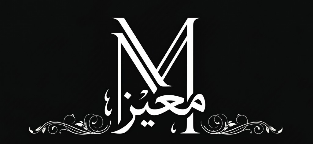MMMoiz Fabrics logo - M monogram with Moiz calligraphy