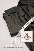 Signature Charcoal Olive Wash & Wear Boski Unstitched