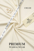 Premium Cream Wash & Wear Unstitched Fabric