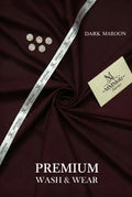 Premium Dark Maroon Wash & Wear Unstitched Fabric