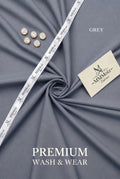 Premium Grey Wash & Wear Unstitched Fabric