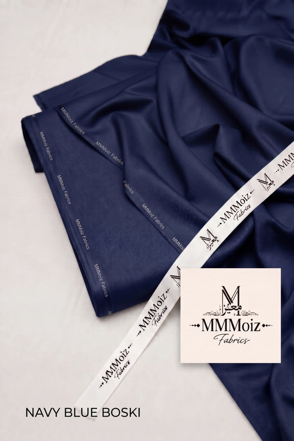 Signature Navy Blue Wash & Wear Boski Unstitched