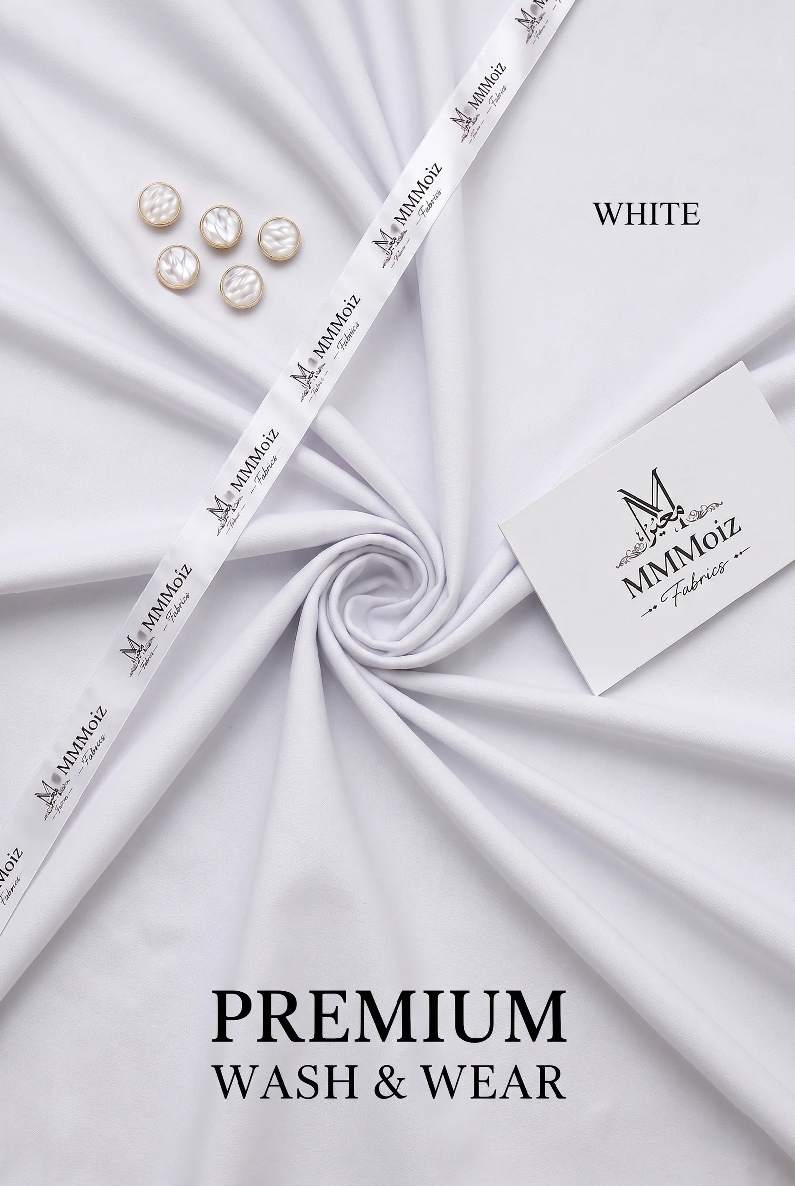 Premium White Wash & Wear Unstitched Fabric