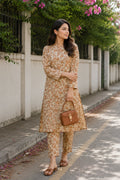 Caramel Bloom Floral Printed Lawn 2 Piece Unstitched Suit