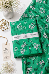 Emerald Green Floral Printed Lawn 2 Piece Unstitched Suit