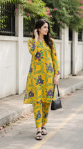 Sunlit Bloom Yellow Floral Printed Lawn 2 Piece Unstitched Suit